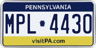 PA license plate MPL4430