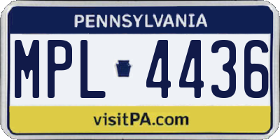 PA license plate MPL4436