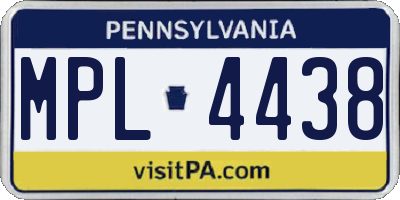 PA license plate MPL4438