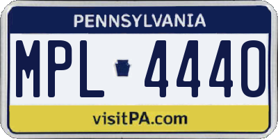PA license plate MPL4440