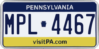 PA license plate MPL4467