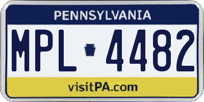 PA license plate MPL4482