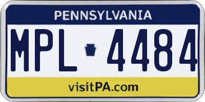 PA license plate MPL4484