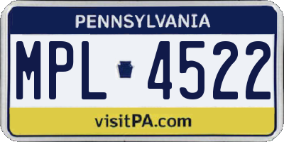 PA license plate MPL4522