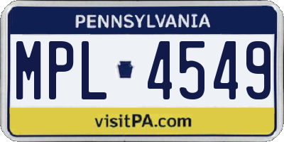 PA license plate MPL4549