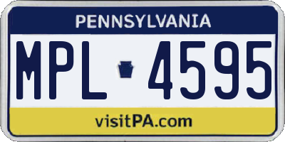 PA license plate MPL4595