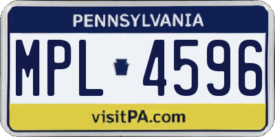 PA license plate MPL4596