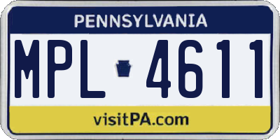 PA license plate MPL4611