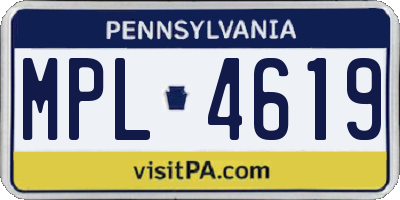 PA license plate MPL4619