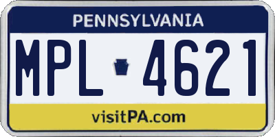 PA license plate MPL4621
