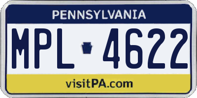PA license plate MPL4622