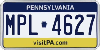 PA license plate MPL4627