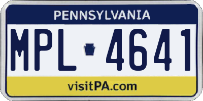PA license plate MPL4641