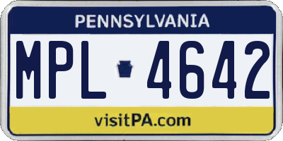 PA license plate MPL4642