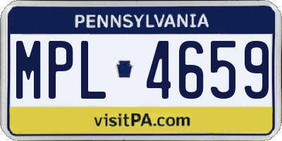 PA license plate MPL4659