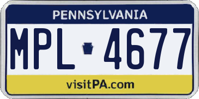 PA license plate MPL4677