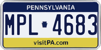 PA license plate MPL4683