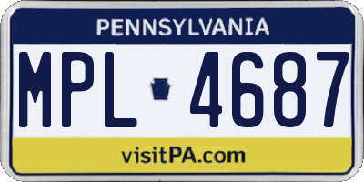 PA license plate MPL4687