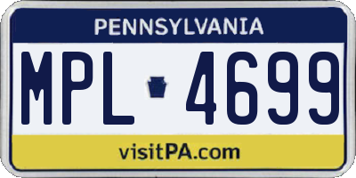 PA license plate MPL4699