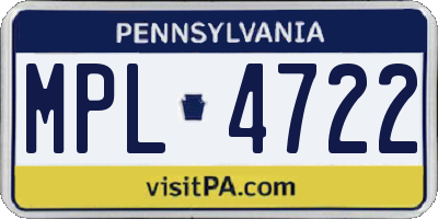 PA license plate MPL4722