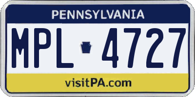 PA license plate MPL4727