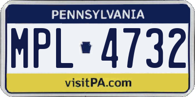PA license plate MPL4732