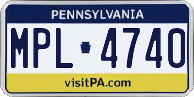 PA license plate MPL4740