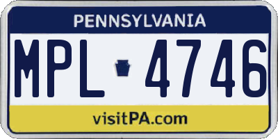 PA license plate MPL4746