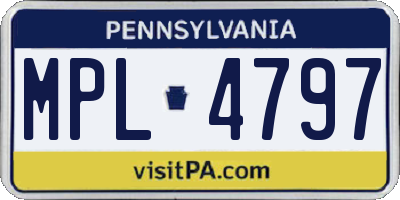 PA license plate MPL4797