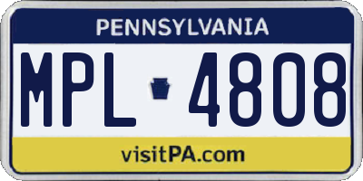 PA license plate MPL4808