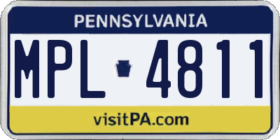 PA license plate MPL4811