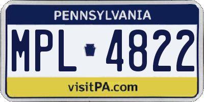 PA license plate MPL4822