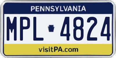 PA license plate MPL4824