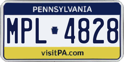 PA license plate MPL4828