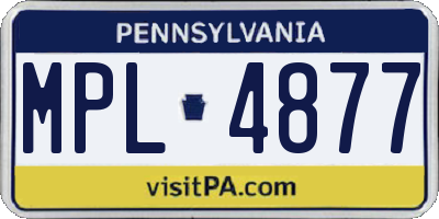 PA license plate MPL4877