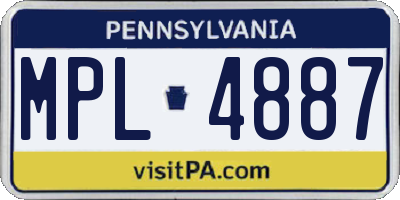 PA license plate MPL4887