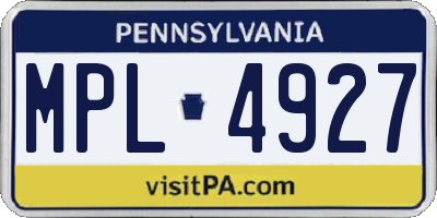 PA license plate MPL4927