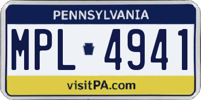 PA license plate MPL4941