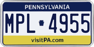PA license plate MPL4955