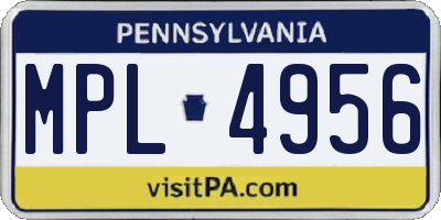 PA license plate MPL4956