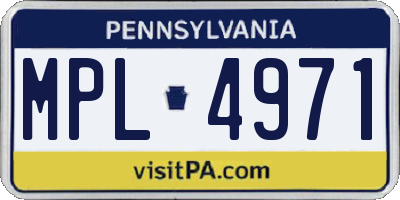 PA license plate MPL4971