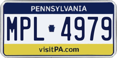 PA license plate MPL4979