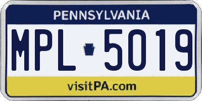 PA license plate MPL5019