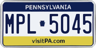 PA license plate MPL5045