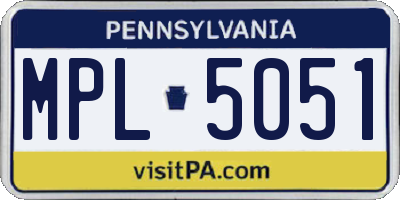 PA license plate MPL5051