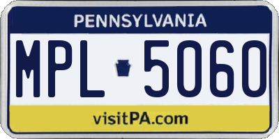 PA license plate MPL5060