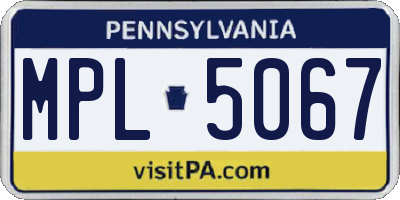 PA license plate MPL5067