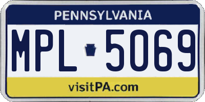 PA license plate MPL5069