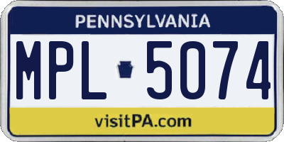 PA license plate MPL5074
