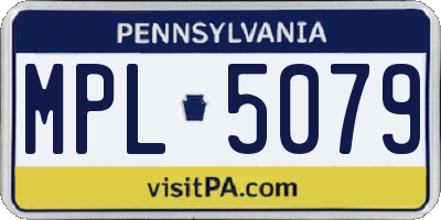 PA license plate MPL5079